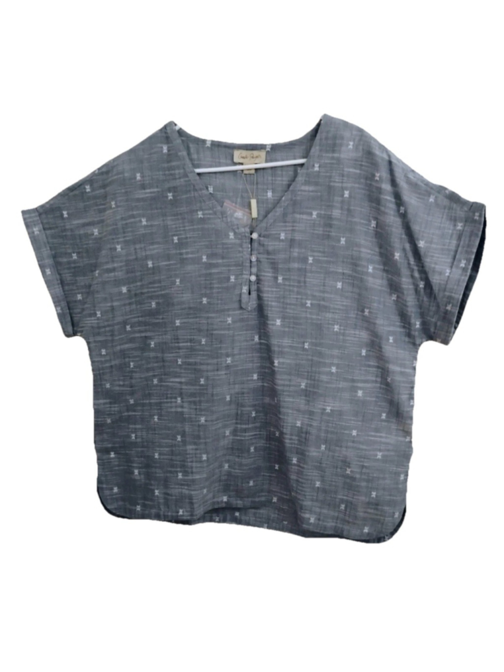 Charlie Paige Boho Blue Top M/M NWT